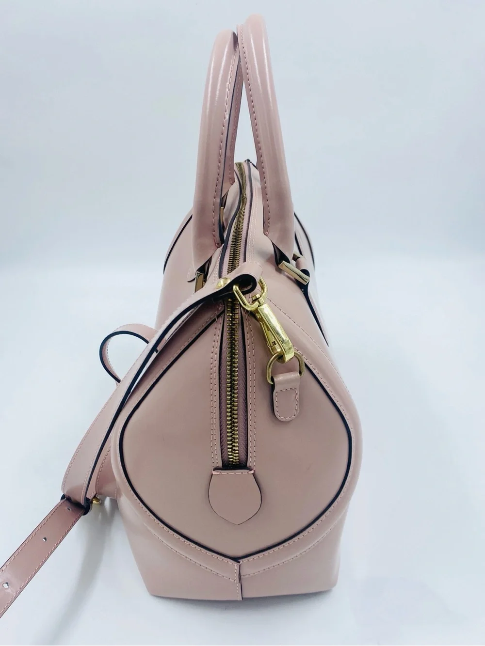 Gianni Notaro Italian Leather satchel convertible crossbody purse blush pink EUC